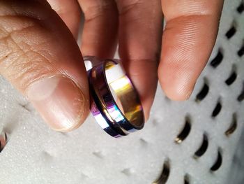 Bague acier inoxydable arc en ciel