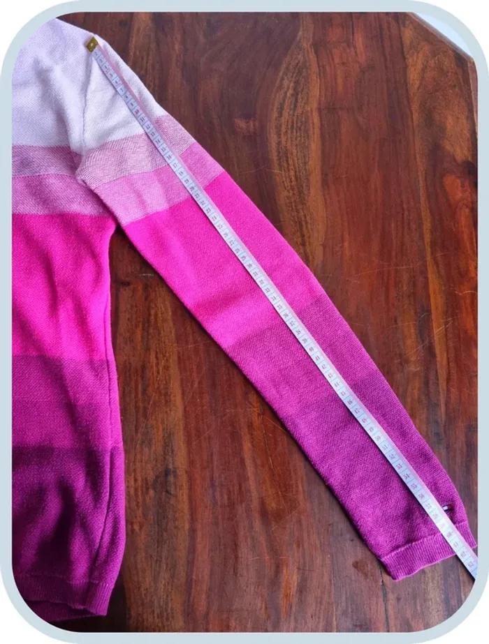 Pull leger over coll V Tommy Hilfiger Femme à rayures rose Taille s - photo numéro 7