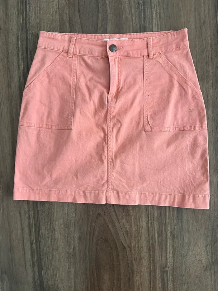 Jupe en jean corail