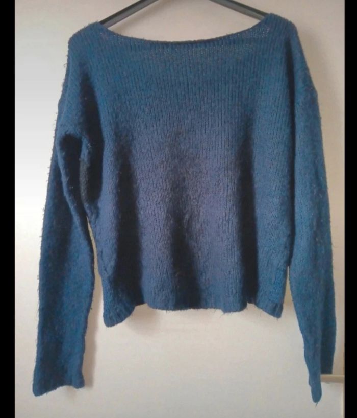 Pull ample bleu stradivarius taille M - photo numéro 2