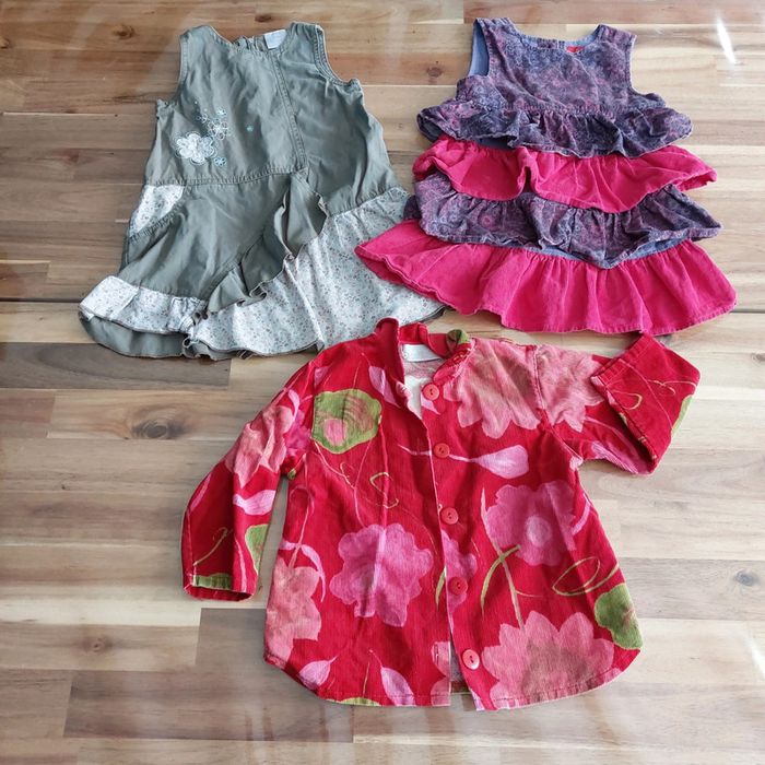 Lot 2 robe hiver + chemisier 24 mois fille