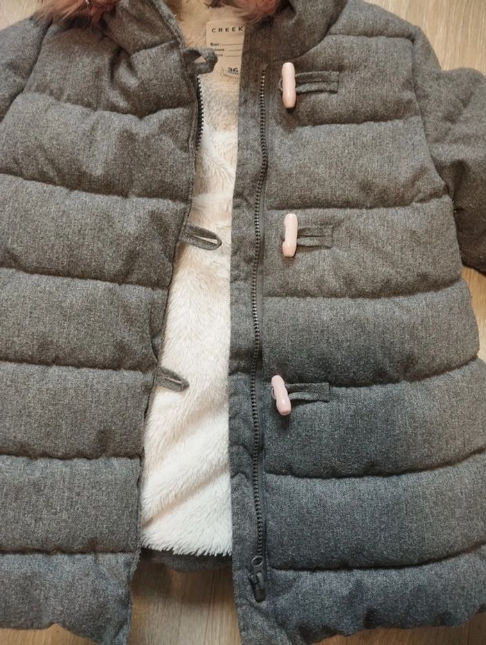 Manteau chaud tout doux doublé fille 36 mois avec capuche Creeks - photo numéro 2