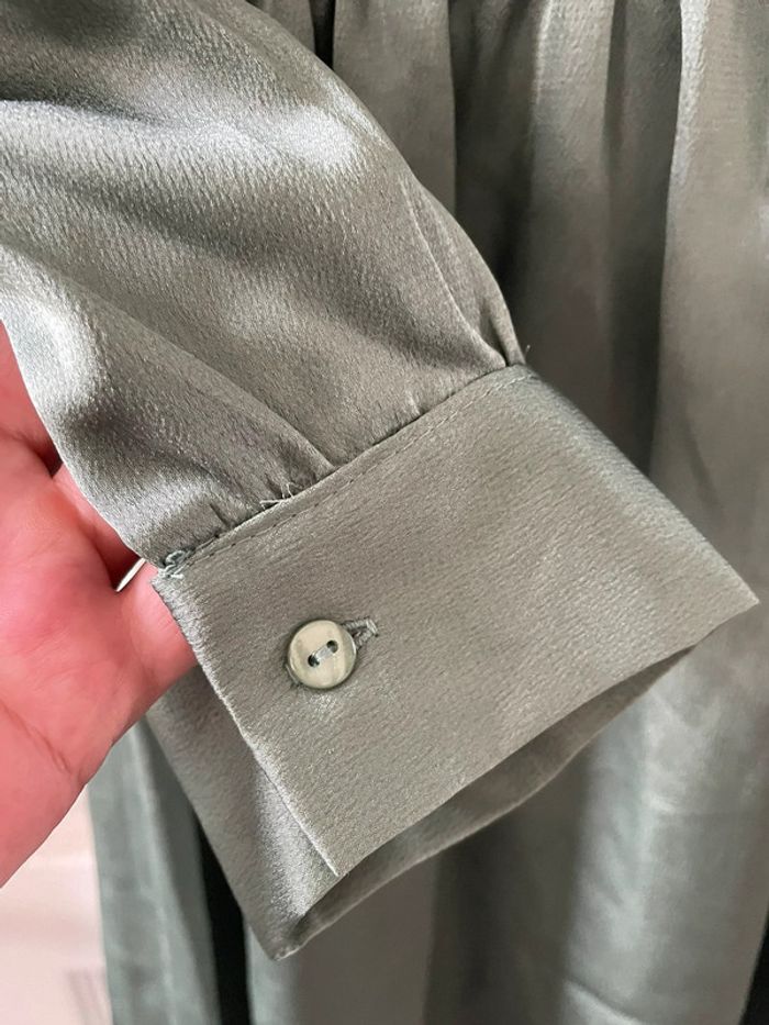 Robe satinée verte, taille S vintage love - photo numéro 3