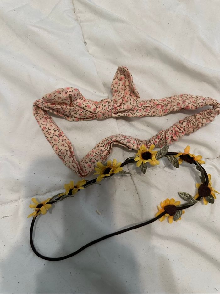 Lot de 2 bandeaux headband fleurs