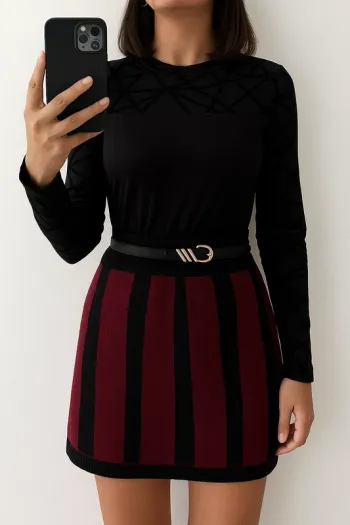 Mini Jupe rayée hiver S/M