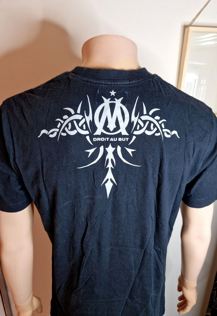 Olympique de Marseille T-shirt Noir Tribal Football Marseille Homme XL Vintage Foot - photo numéro 2