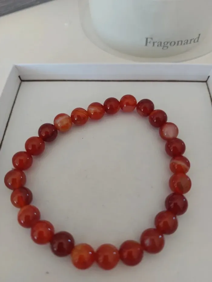 Bracelet pierres naturelles rouge - photo numéro 2