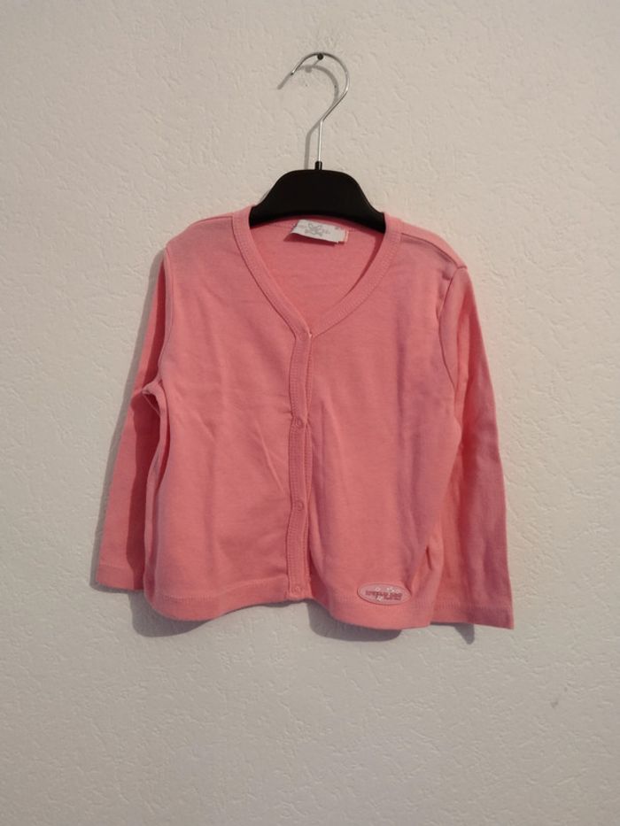 gilet coton à boutons fille 18 mois lapin bleu