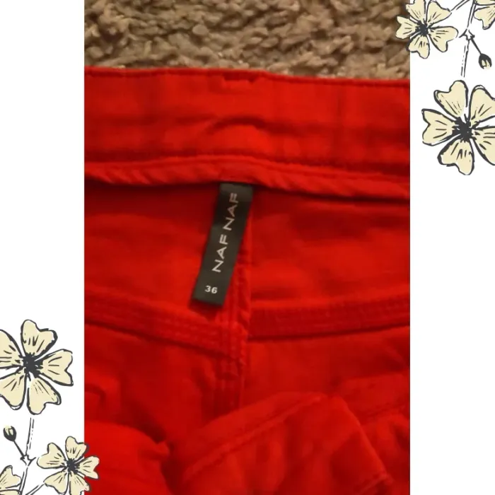 Jean corail rouge femme NafNaf, taille 36, taille basse - photo numéro 12