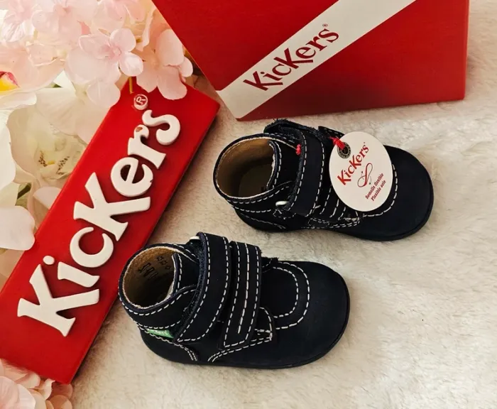 Bottes Bottines Cuir Scratch 1er pas 👣 semelle flexible Kickers T18 - photo numéro 3