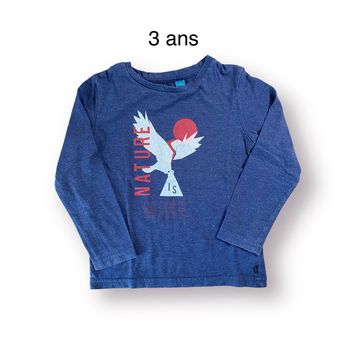 Okaidi T-shirt manches longues marine Taille 3 ans
