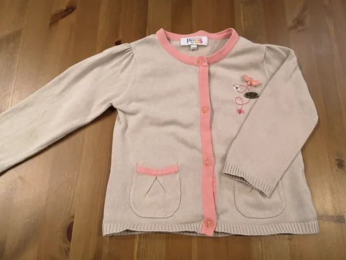 Gilet fin 24 mois beige rose