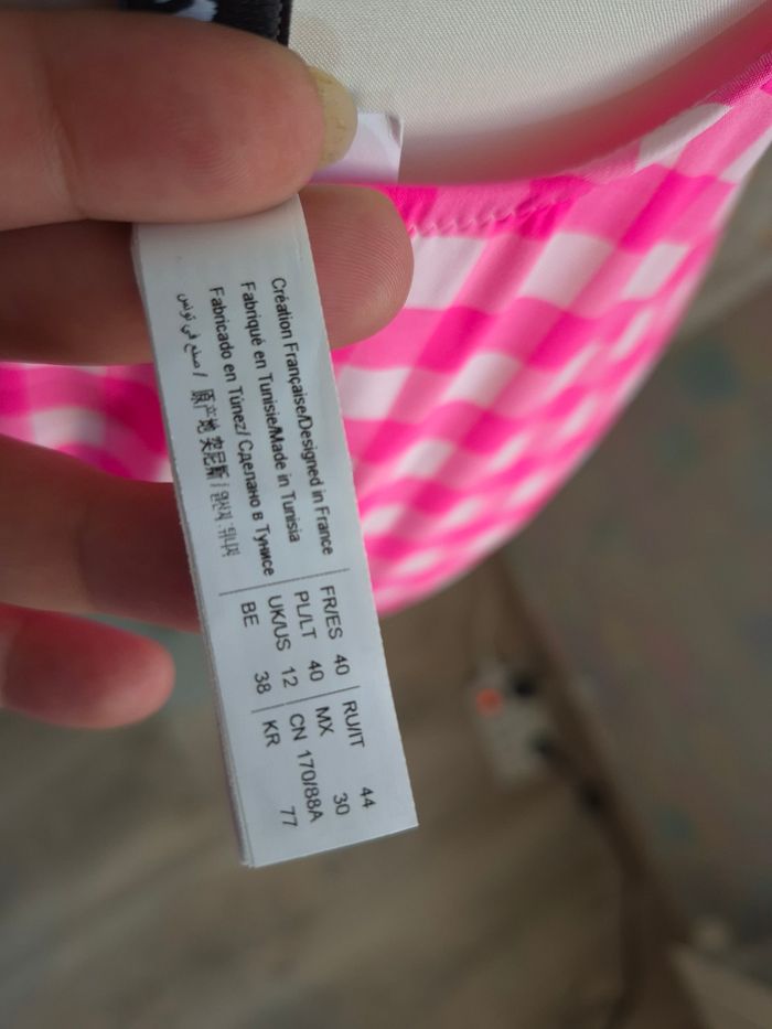 🌸joli maillot de bain 1 pièce Etam rose Gingham / Vichy femme T40 - photo numéro 8