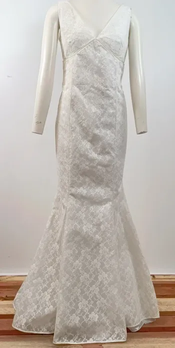 Robe de mariée - Robe sirène dentelle blanche perles – taille M – élégante Taille 43 - A764