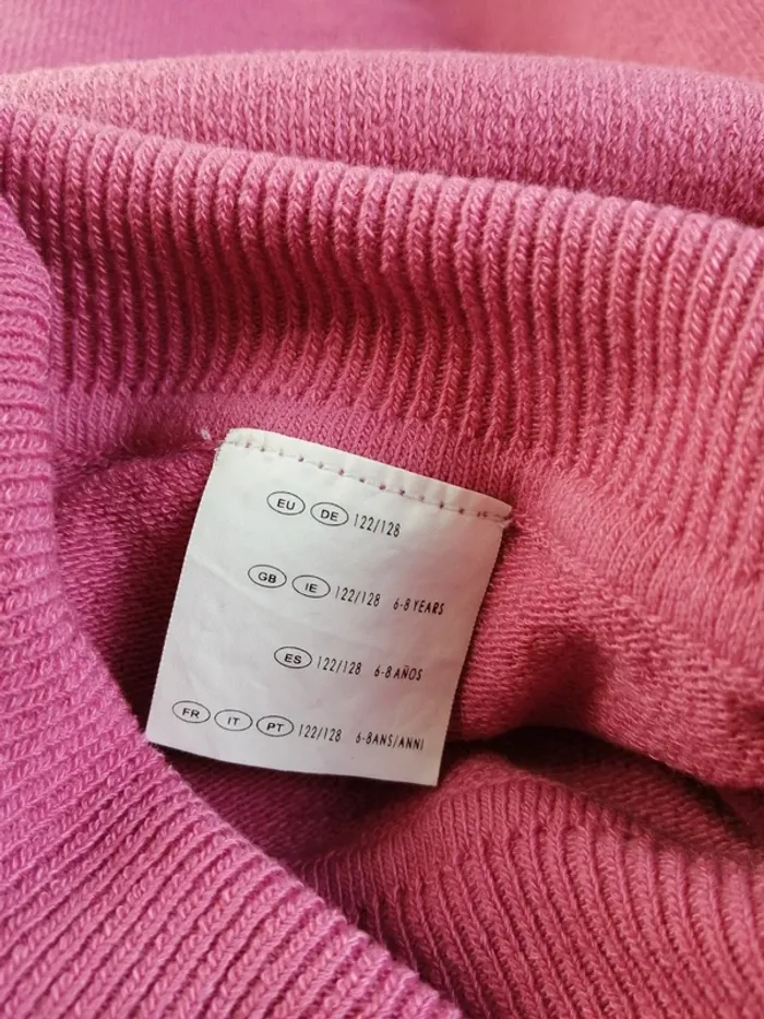 Pull côtelé col roulé rose avec strass / sans marque / (6-8ans) - photo numéro 7