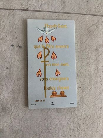 Lot 12 cartes catholiques croix dorée 
