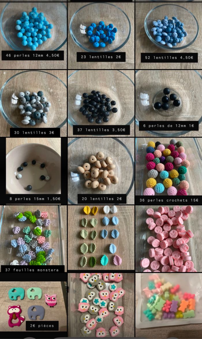 Perles silicones bois et acrylique - photo numéro 2