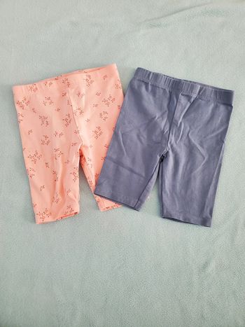 Lot 2 leggings courts 6 mois