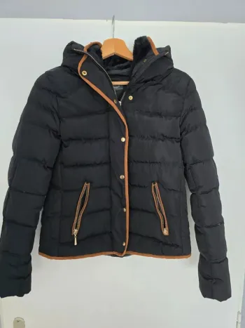 Doudoune impermeable noir et marron