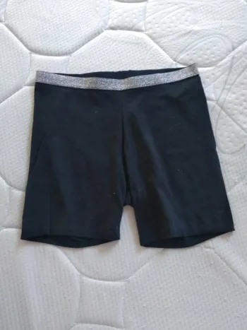 Short fille Taille élastique Argenté