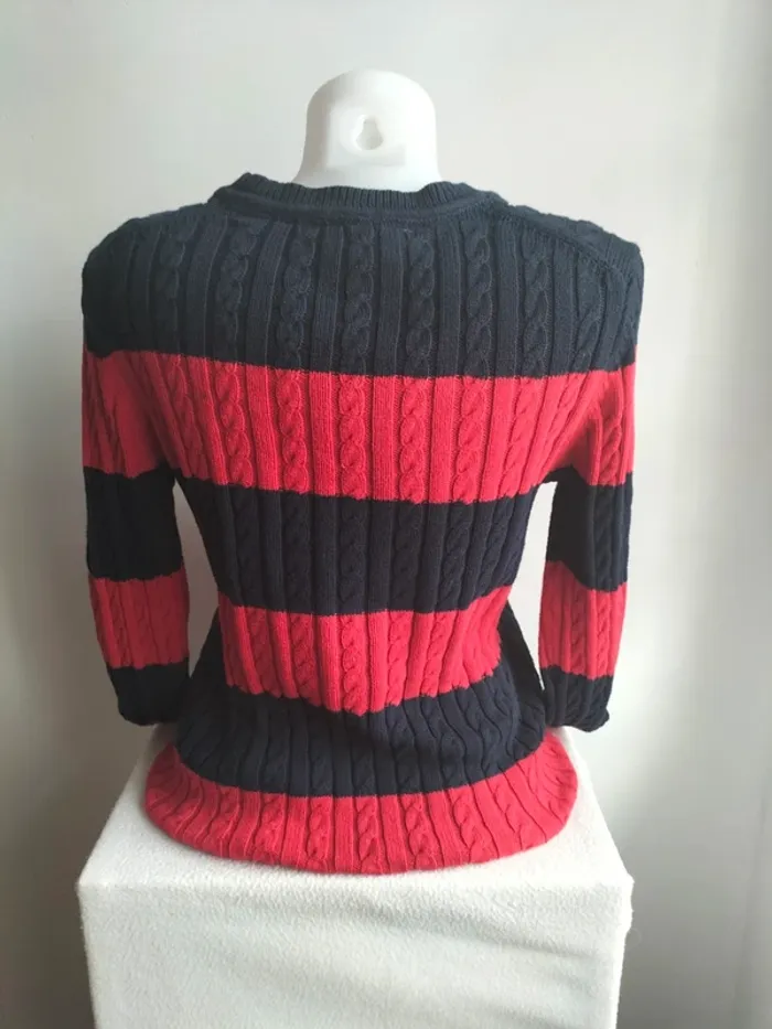 Pull Femmes Maille Torsadés 100% Coton - Tommy Hilfiger - Taille M - photo numéro 5