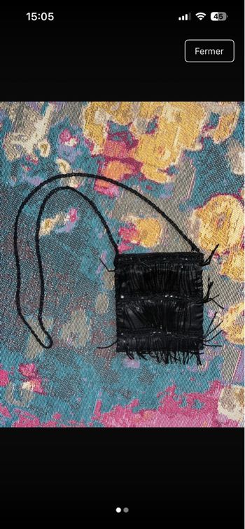 sac vintage, noir, perlé