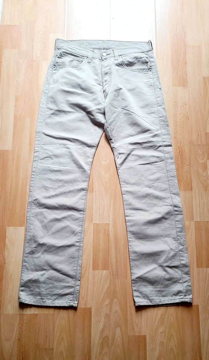 Pantalon en lin beige Levi's 401 W31 L32 - photo numéro 2