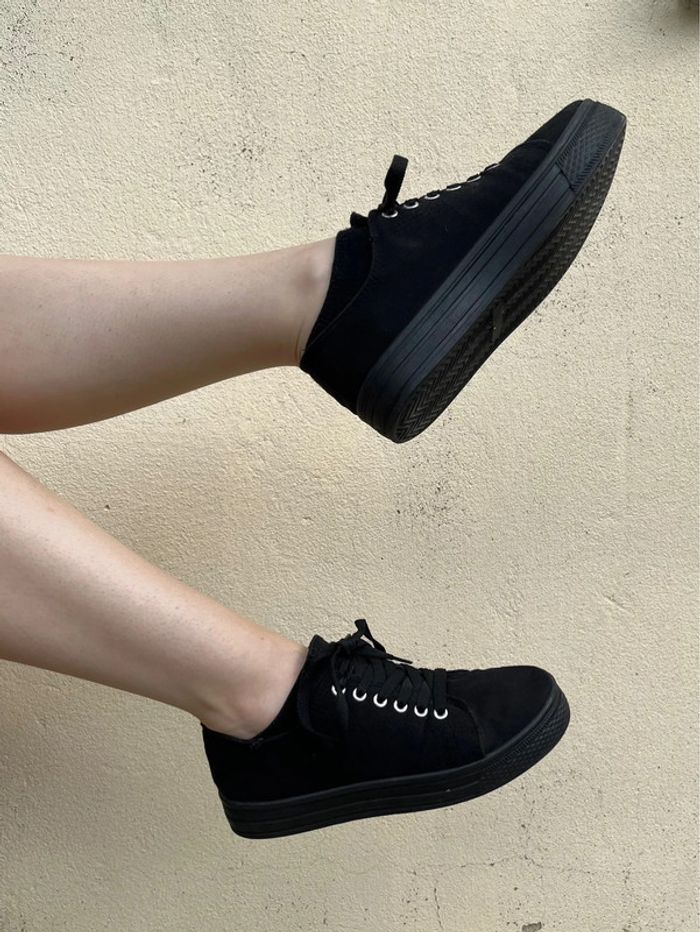 Chaussures baskets de villes noir avec plateforme - photo numéro 4