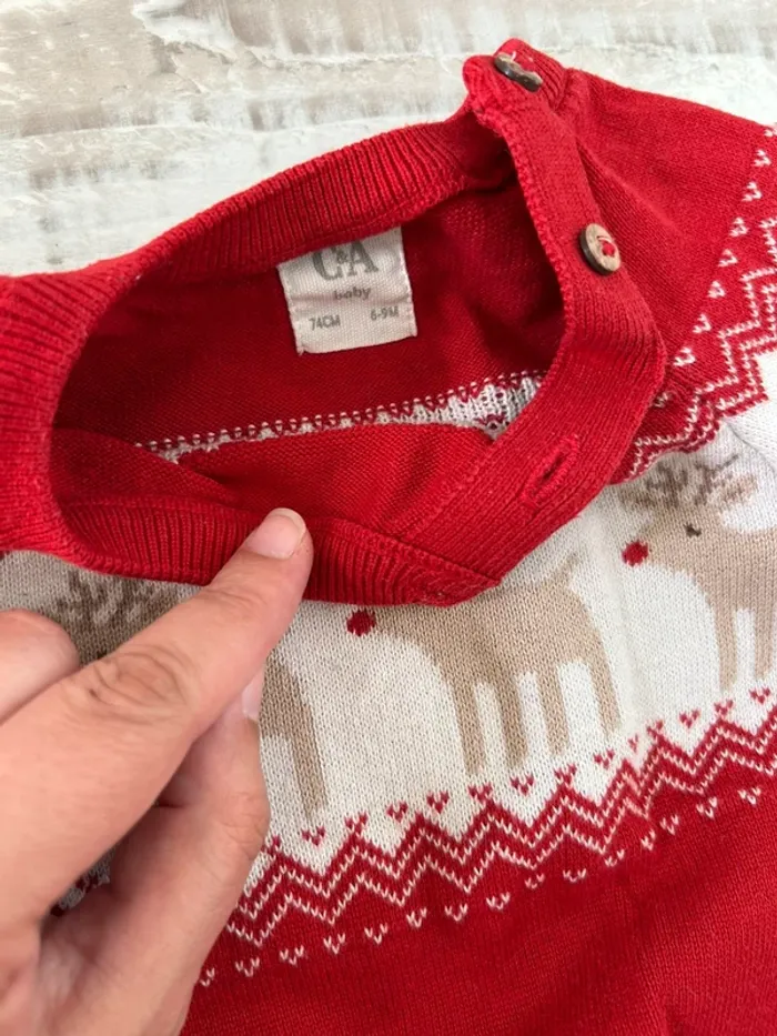 Adorable ensemble de Noël c&a – Taille 6-9 mois 🎄🦌 - photo numéro 2