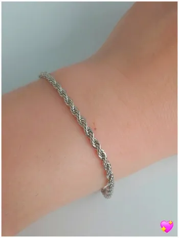 Bracelet argenté chaîne tressé - look chic garanti !