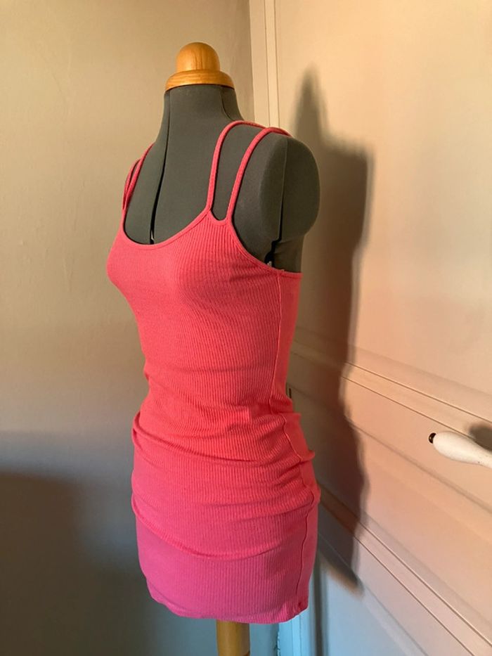 Robe maille bodycon moulante rose fuchsia fluo - photo numéro 2
