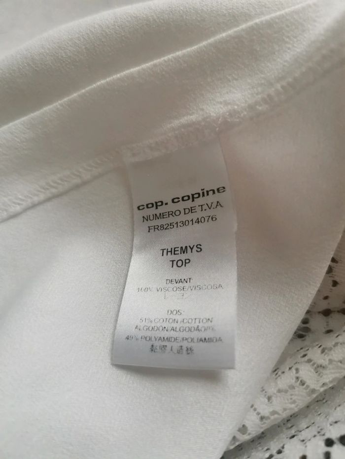 T shirt blanc avec dentelle taille 38 - photo numéro 6