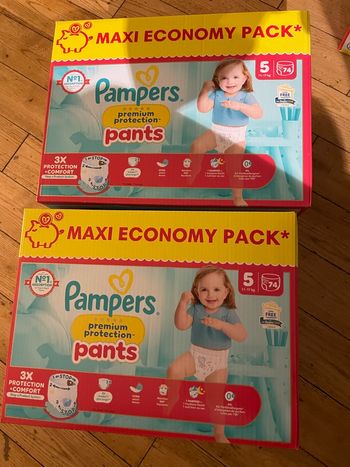 Vents pack 2 cartons Pampers taille 5 premium pants