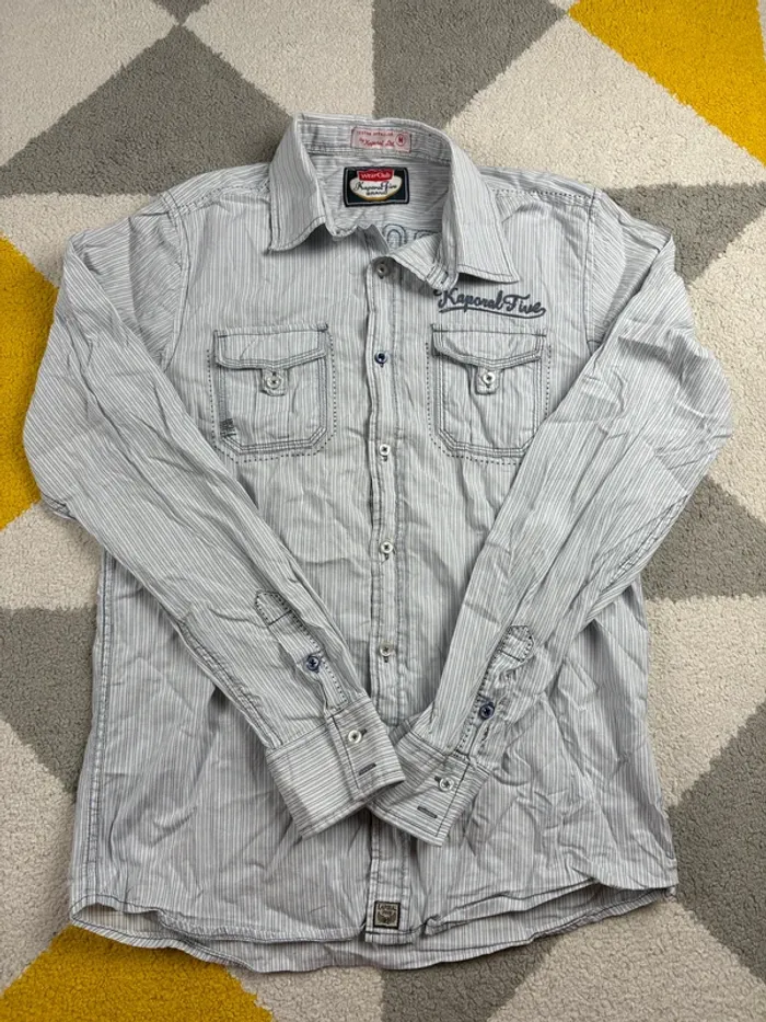 Chemise à rayures Kaporal | Blanc et bleu clair | Taille M - photo numéro 2