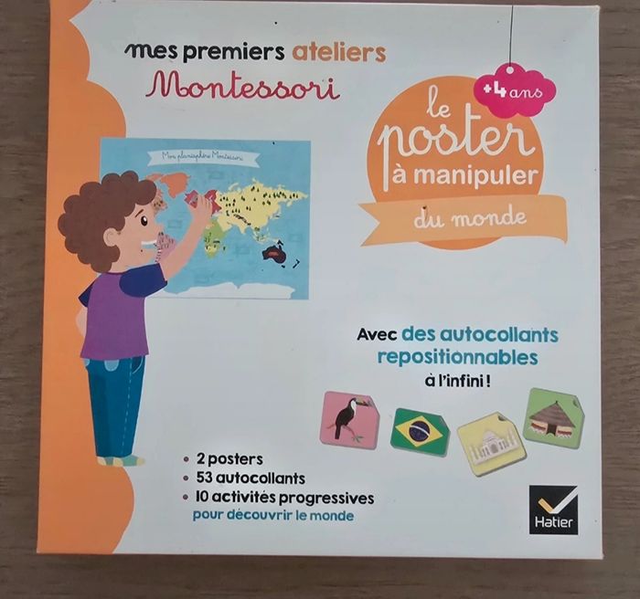 Mes premiers ateliers Montessori Le poster à manipuler pour découvrir le monde  neuf