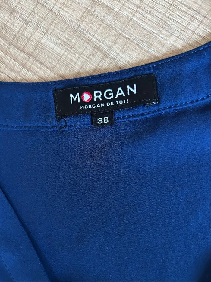 Blouse bleue marine à manches courtes Morgan taille 36 jamais portée - photo numéro 9
