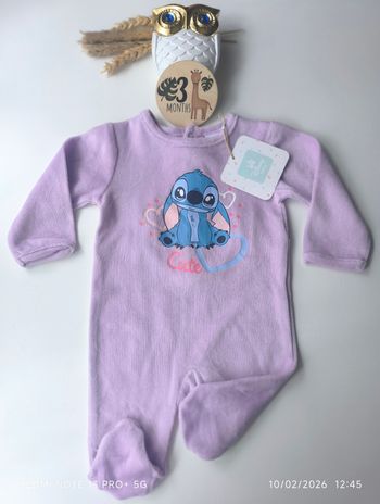 Pyjama velours 3 mois fille Disney stitch neuf