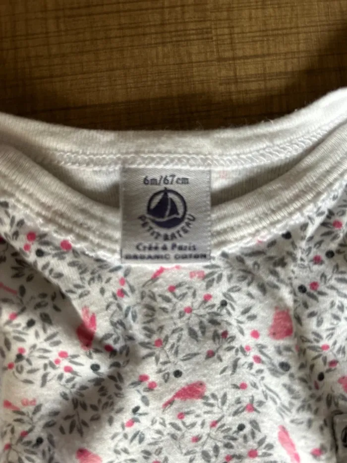 Body manches longues, bébé fille, petit bateau, 6 mois - photo numéro 2