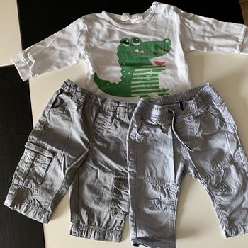 Lot t-shirt & 2 pantalons légers 6 mois