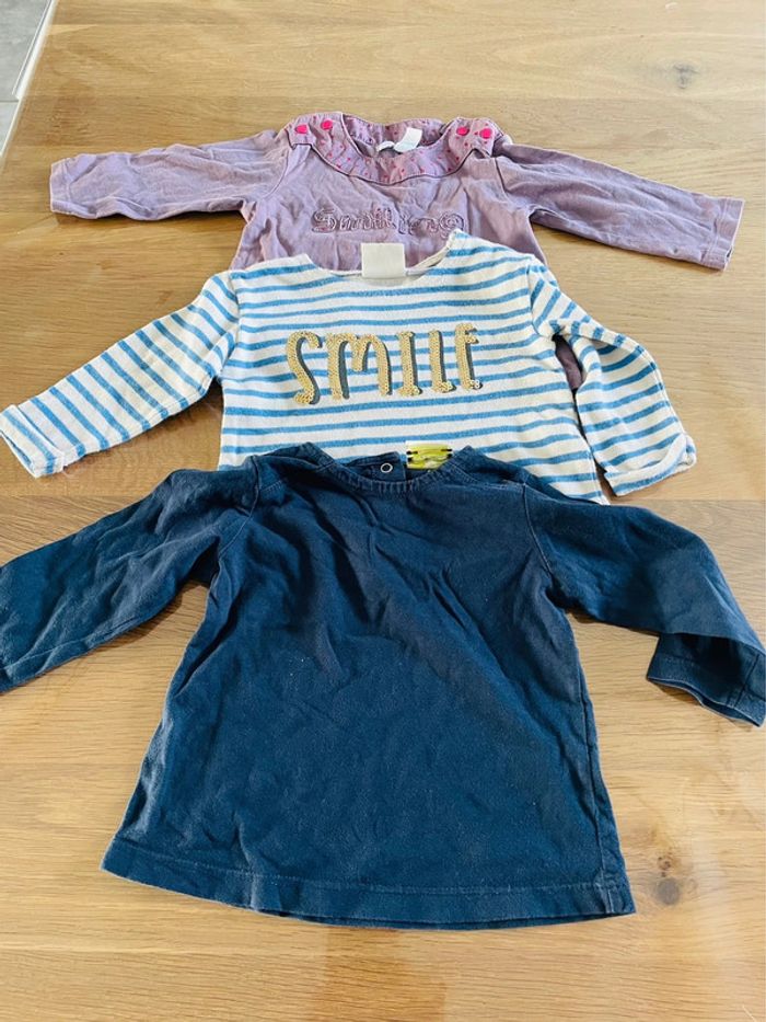 Haut fille lot de 3 taille 6 mois