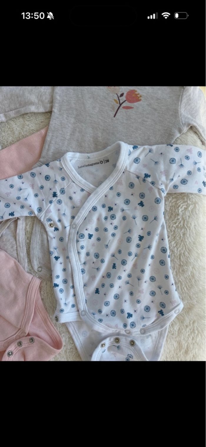 Lot de bodies 3 mois lulu castagnette kiabi - photo numéro 2
