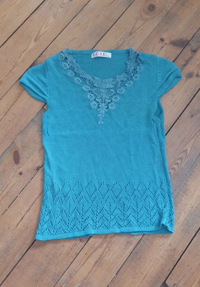 T-shirt en coton turquoise ICIE S/M