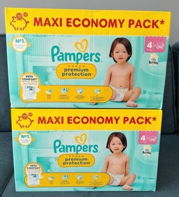 180 couches taille 4 Pampers premium protection