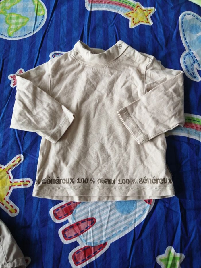 Salopette et t shirt col montant obaïbi 6 mois - photo numéro 10