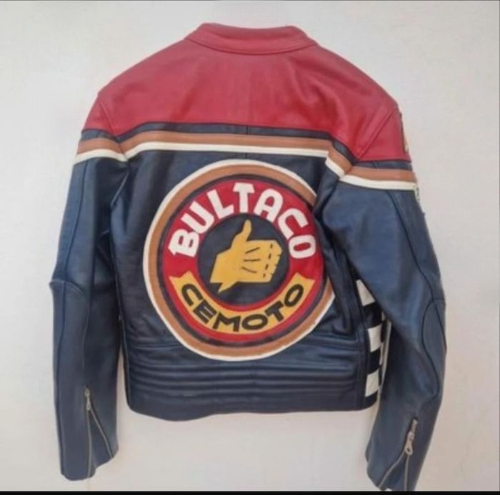 Veste moto vintage en cuir véritable - photo numéro 2