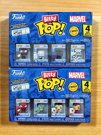 Lot De 2 Boîtes De 4 Bitty Pop! Marvel Comics Spider-Verse (8 Figurines)