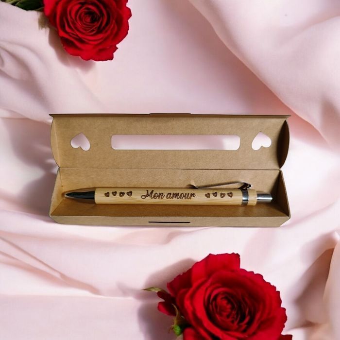Stylo à personnaliser en bois , cadeau, saint Valentin, anniversaire, mariage - photo numéro 4