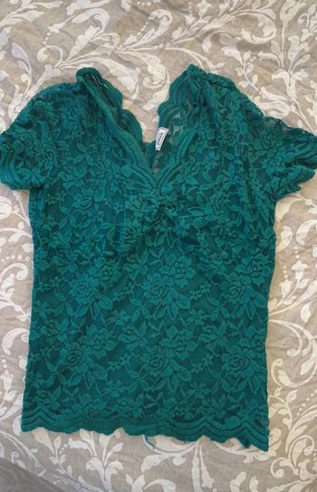 T-shirt Pimkie dentelle vert taille S