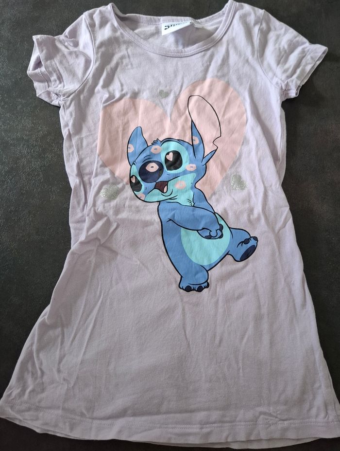 Chemise de nuit Stitch Disney rose pastel