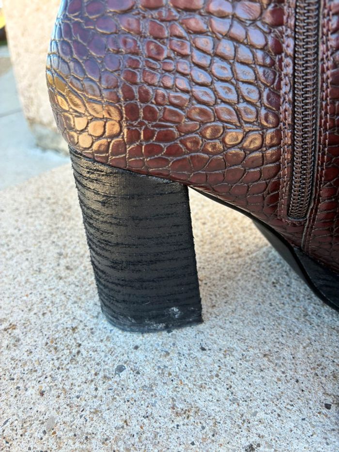 bottines talon compensées marron - photo numéro 8